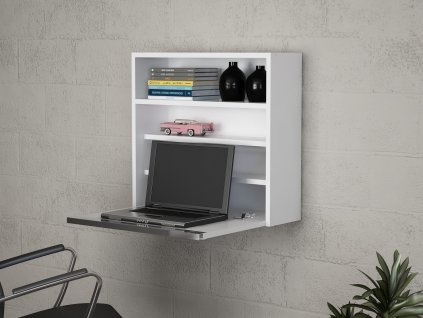 Závesná skrinka na notebook LINO, biela matná