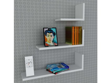 Závesné police GLOBUS 3, biela