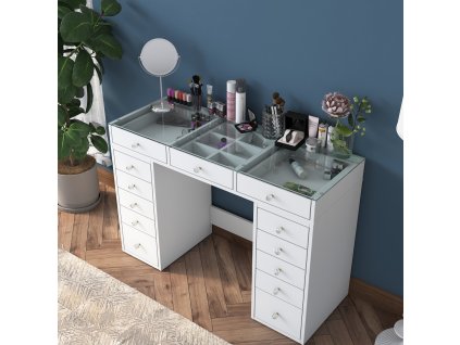 Toaletný stolík so šuplíkmi BALANCE, biela