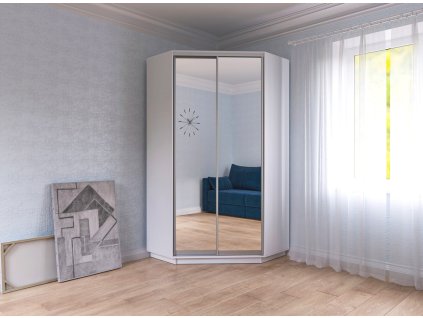 Rohová skriňa 110 CORZA, biela