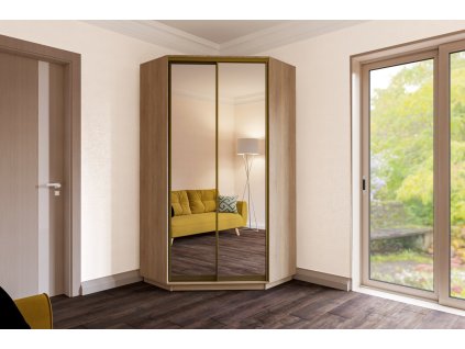 Rohová skriňa 110 CORZA, dub Sonoma