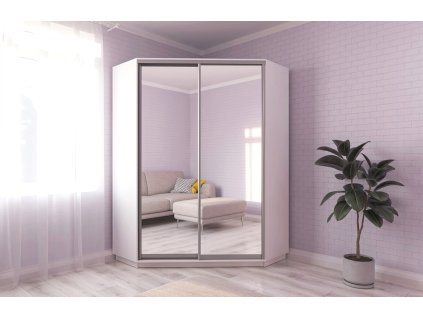 Rohová skriňa 140 CORZA, biela