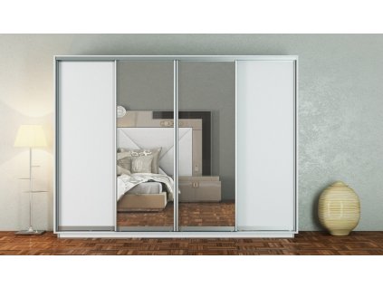 Šatníková skriňa so zrkadlom GOMMA š300/v220 , biela