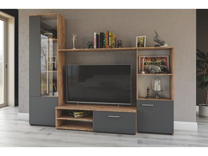 3761 6 hug dub kraft sedy grafit vzor