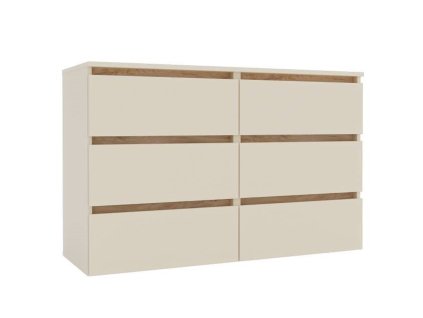 Šuplíková komoda 1200 LIFE, Satin / Gold Kraft oak