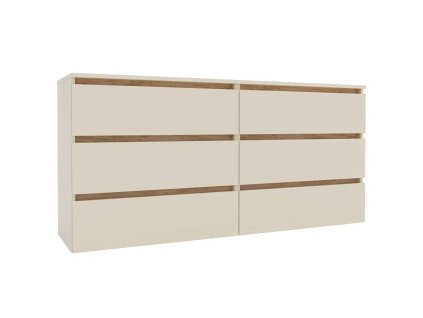 Šuplíková komoda 1600 LIFE, Satin / Gold Kraft oak