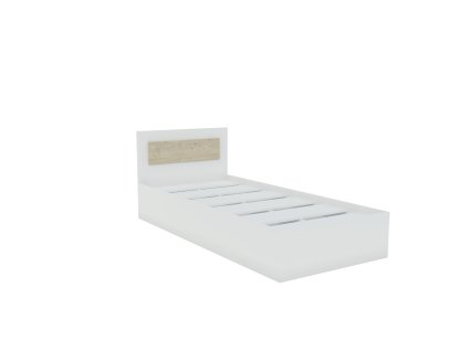 Jednolôžko VIVA, biela/dub prímorský