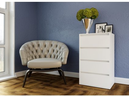 Zásuvková komoda-60 SONIJA 4, biela