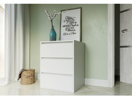 Zásuvková komoda-60 SONIJA 3, biela