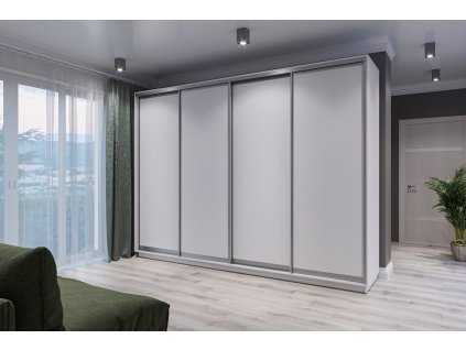 Štvordverová šatníková skriňa Š300/v240 LUNATA, biela