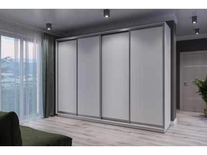 Štvordverová šatníková skriňa Š300/v220 LUNATA, biela