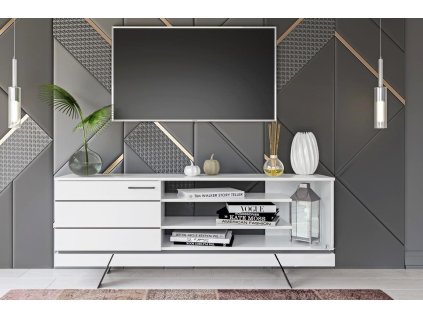 Televízny stolík KAROLINE, biely