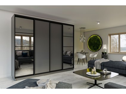 Šatníková skriňa 280 LUCASIE, grafit