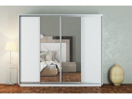 Skriňa so zásuvnými dverami MAGMA 280, biela