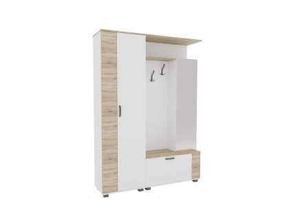 Predsieňová stena so zrkadlom MIRAI, Nimfea albumu / Sonoma