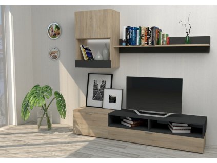 Malá obývacia stena MIKIMI, dub sonoma/antracit