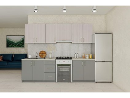 Moderná kuchynská linka 260 ITAKA, ash surfside/chincilla grey