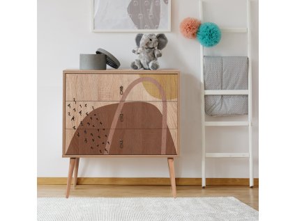 Luxusná šuplíková komoda VILLAGE, multicolor