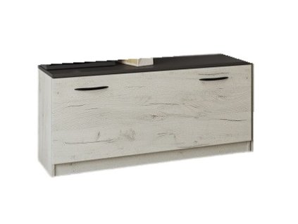 Skrinka na topánky REMO II, craft biely/grafit