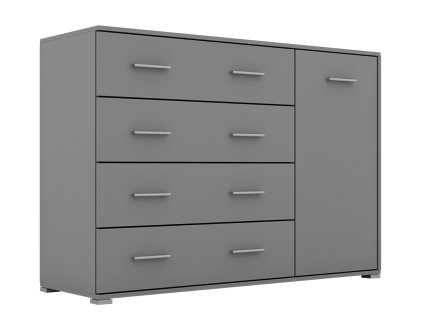 Komoda 1D4S KAMONE, farba šedá