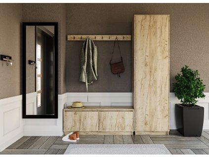 Predsieňová stena 180 RASSI, farba dub kraft sivý