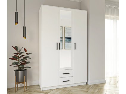 Šatníková skriňa EASY 3D2DR, biela