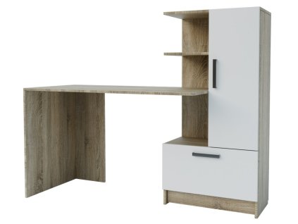 Písací stôl pravý ORIGINAL, dub sonoma/biely