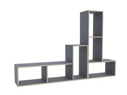 Modulárny regál (2ks) BLAST, farba grafit/craft zlatý
