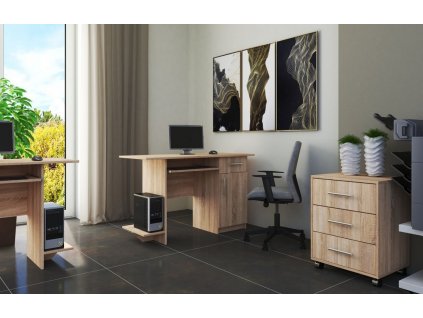 Pracovný stôl VEBER dub sonoma, pravý