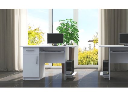 Pracovný stôl VEBER biely, ľavý