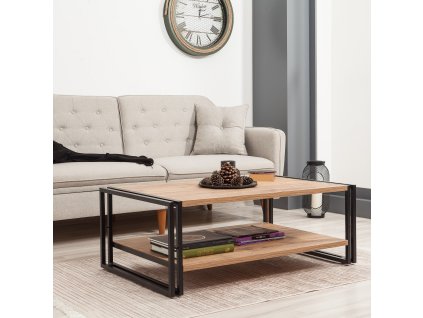 Industriálny konferenčný stolík GALAXY, borovica/čierna