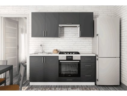 Kuchynská linka 180 FORESTA, antracit-biela