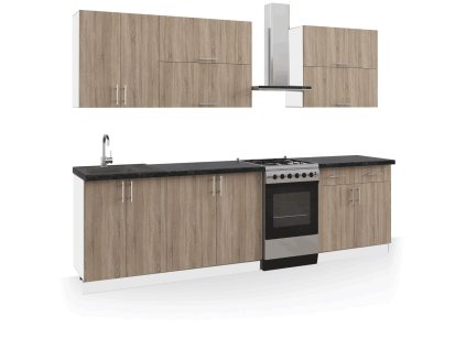 Kuchynská linka 220 FORESTA, dub truffel-biela