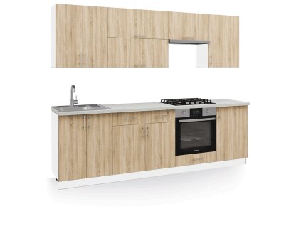 Kuchynská linka 250 FORESTA, dub sonoma-biela