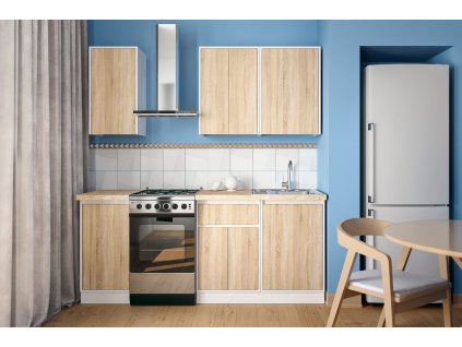 Kuchynská linka 140 MATEO, dub sonoma-biela