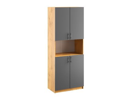 Kancelárska skriňa N04 KANTOR KIT, antracit / dub Apalačský