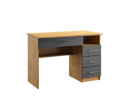 Písací stôl N01 KANTOR KIT, antracit / dub Apalačský, pravý