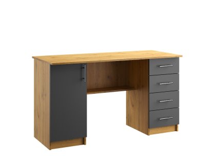 Písací stôl N03 KANTOR KIT, antracit / dub Apalačský, pravý