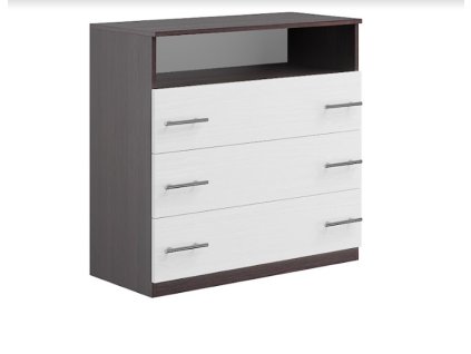 Komoda STANA, biele drevo-wenge