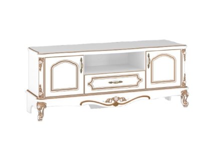 Luxusný TV stolík GOLDEN, bielo zlatý