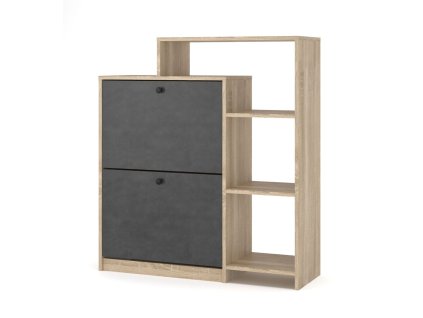 Dvojdverový botník TONY 3, dub sonoma-sivý