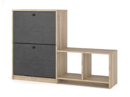 Dvojdverový botník TONY 5, dub sonoma-sivý