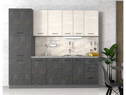 Kuchynská linka 240 RENATA, betón tmavý/svetlý