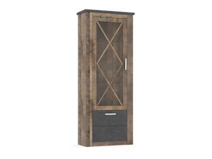Jednodverová vitrína OLEXIA, dub kolonial-matera