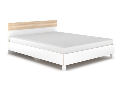 Manželská posteľ 160 AXEL, dub samoa/biela