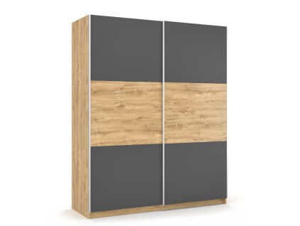 Šatníková skriňa STREET, dub-minerva šedá