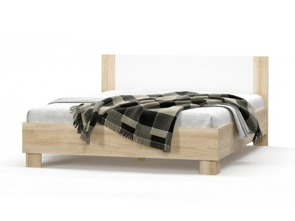 Manželská posteľ 180 s roštom REBEKA, dub sonoma/biela