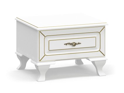 Rustikálny nočný stolík MISTER, biela