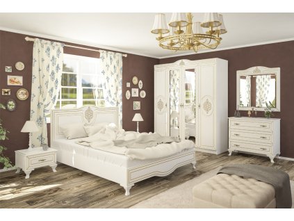 Rustikálna spálňová zostava MISTER, biela