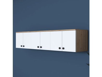 Závesná skrinka WAVE, orech/biela